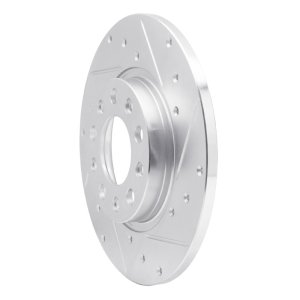 Chrysler 200 Brake Rotor (1) - Rear Right - R1 Concepts - Drilled & Slotted - Silver - `14-`22